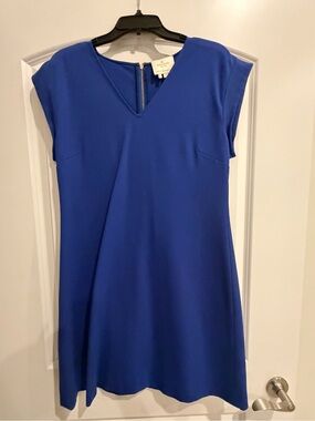 Kate Spade Royal Blue V‑Neck Cap Sleeve Mini Dress